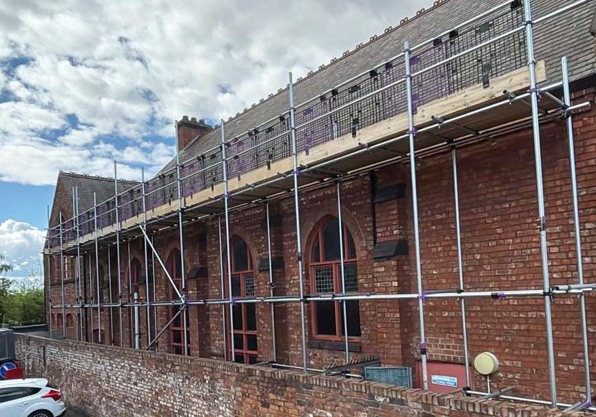 Scaffolding on UK church